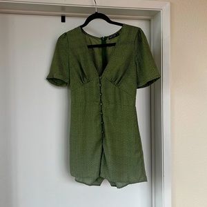 Green Polka Dot Romper